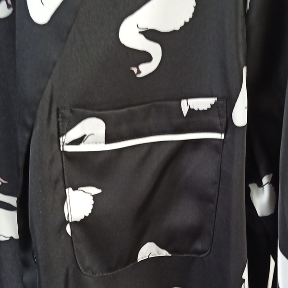 Black Satin Swan Blouse - Picture 2 of 2